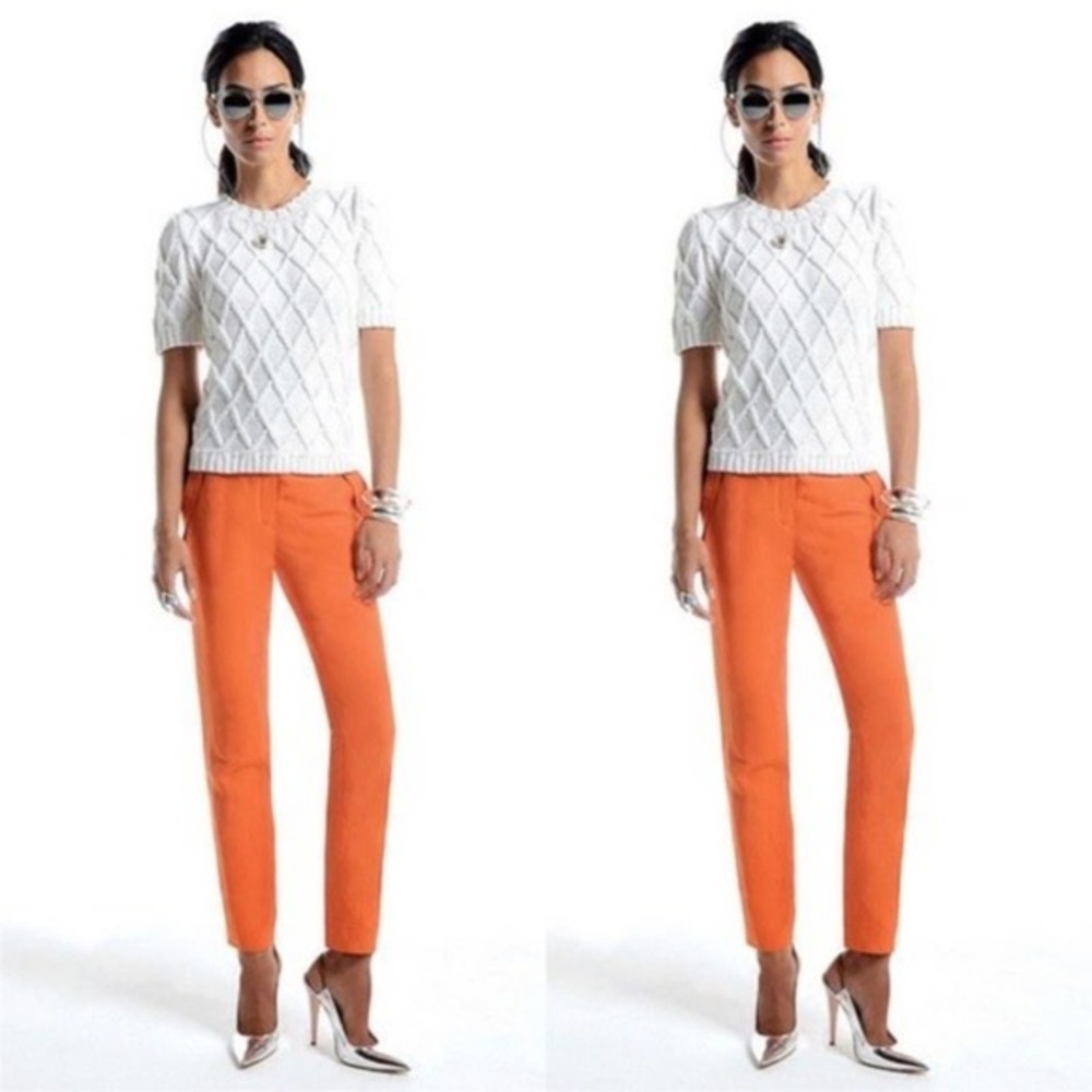 Jenni Kayne Silk Blend Straight Leg Pants Orange size 4